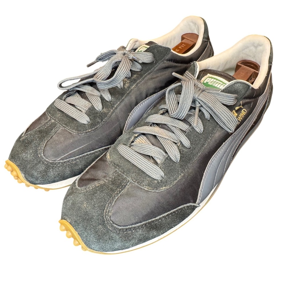 Puma Whirlwind Classic Mens 10 Black Charcoal Suede Nylon Sneakers 351293 55